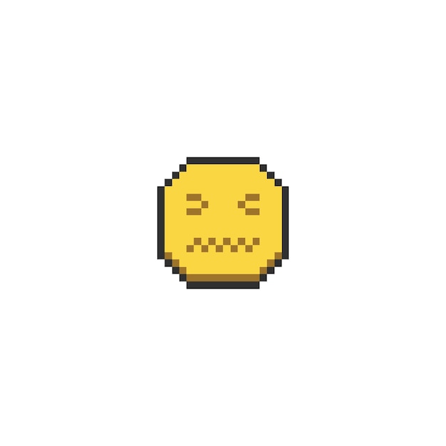 Vector pixel art emoticon icon