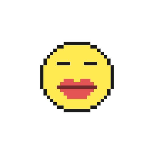 Vector pixel art emoticon