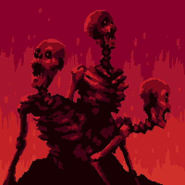 ベクトル ピクセルアート ファンタジー 地獄の精霊