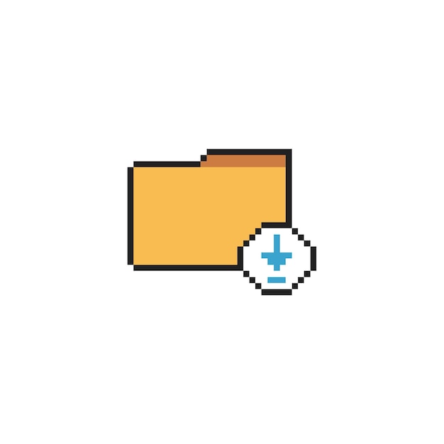 Vector pixel art file icon