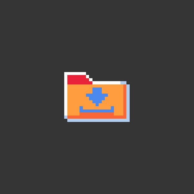 Vector pixel art file icon