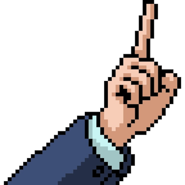 pixel art of finger one point