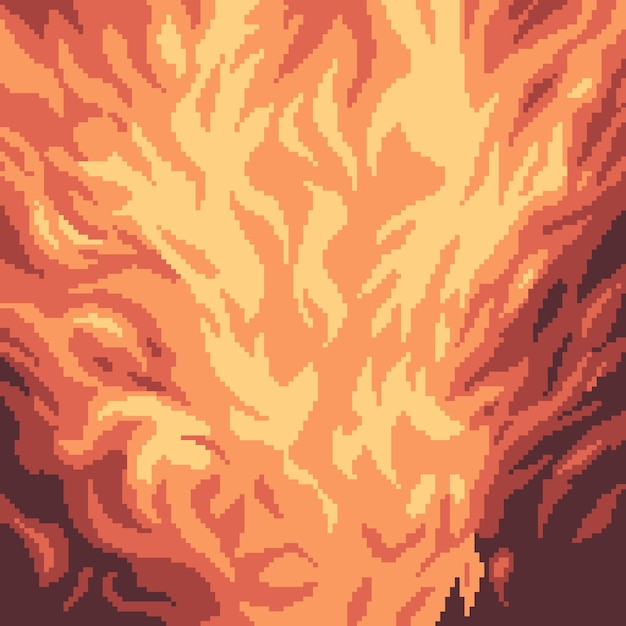 Pixel art of fire