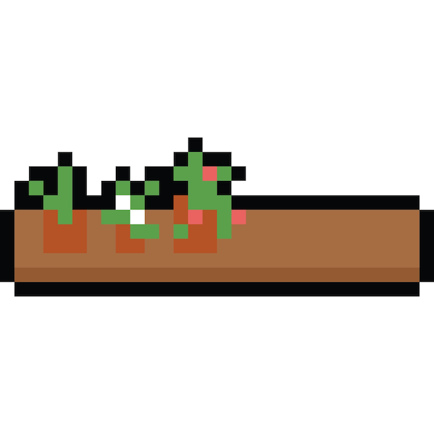 Pixel art flower shelf icon