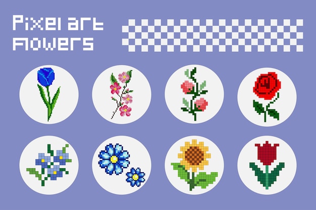 Pixel art flowers