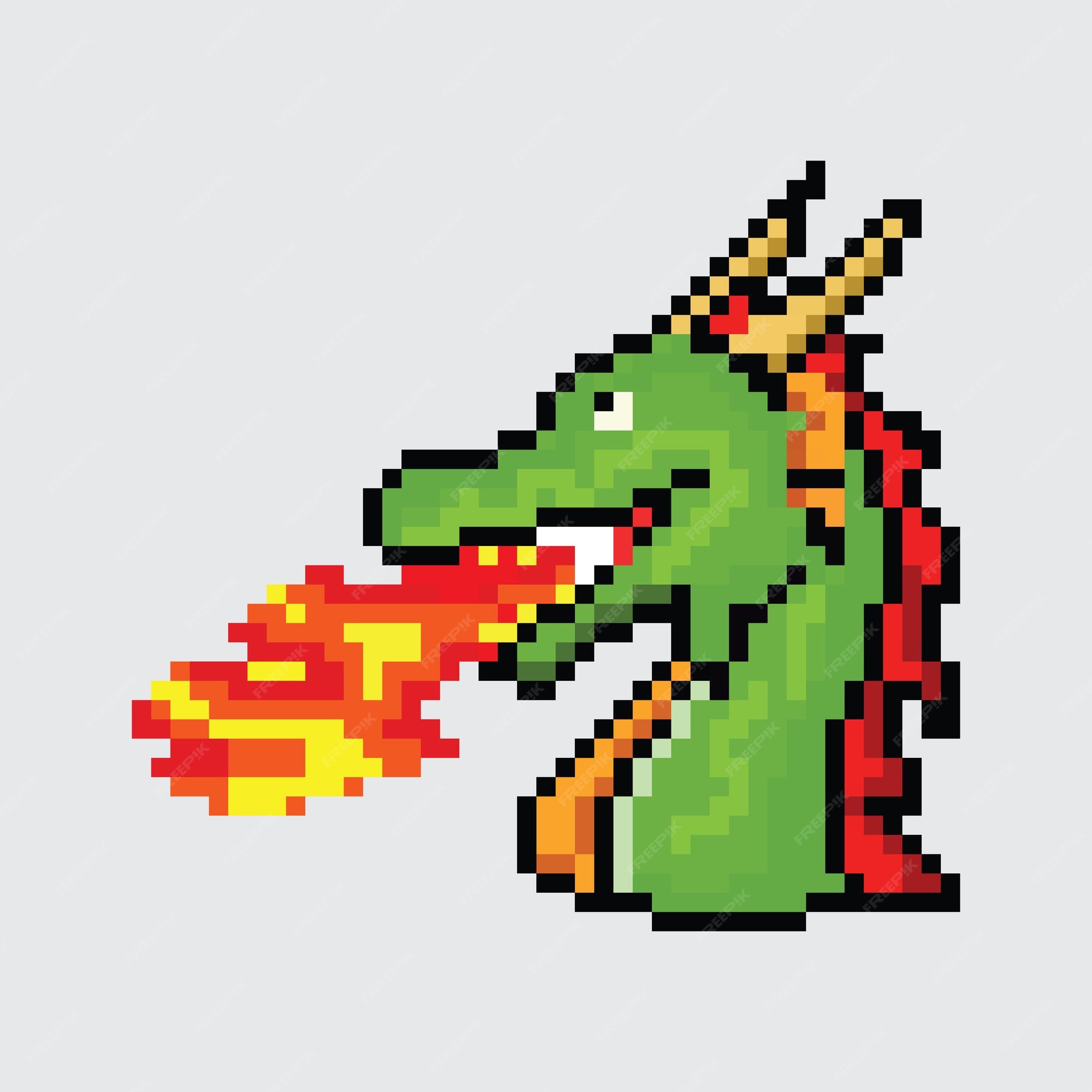 AI Art Generator: 32x32 pixel art dragon