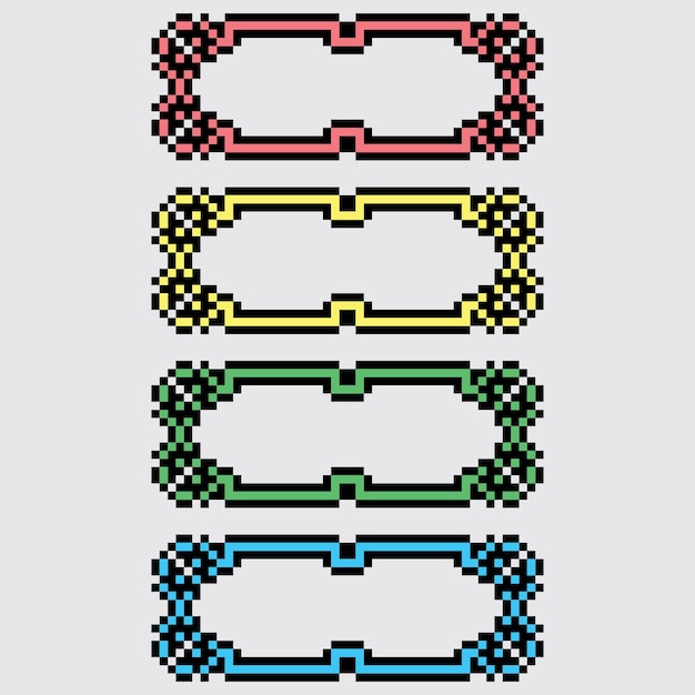pixel art frame border sjabloonontwerp