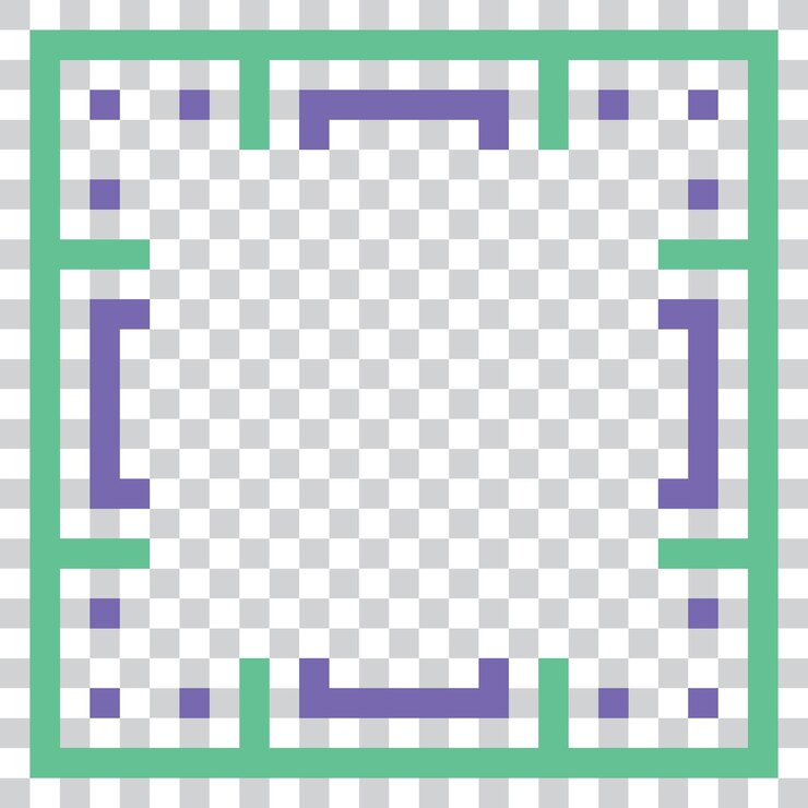 Vector pixel art frame border template design