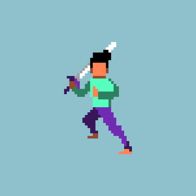 Vector pixel art game character