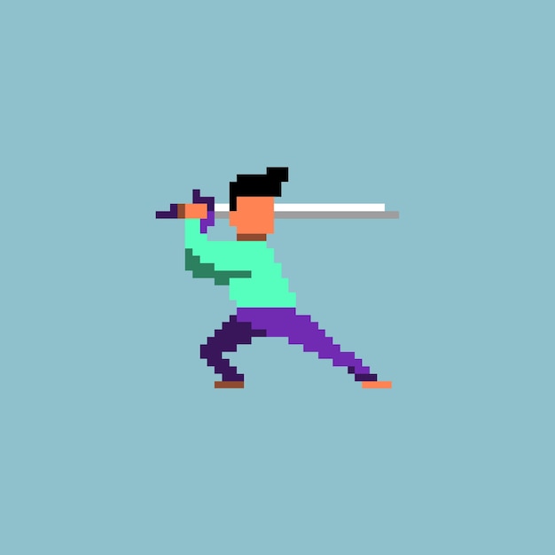 Vector pixel art game character