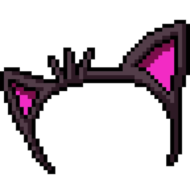 Vector pixel art of girl cat ear