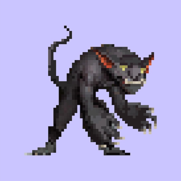 Pixel art goblin karakter