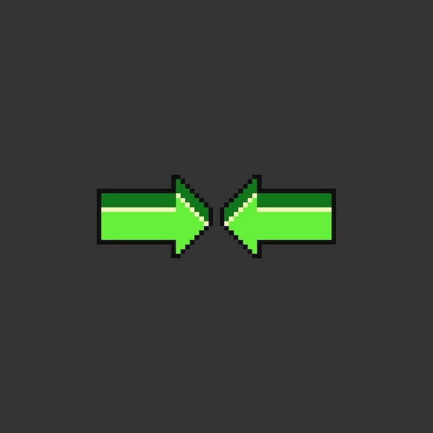 Vector pixel art green arrow icon