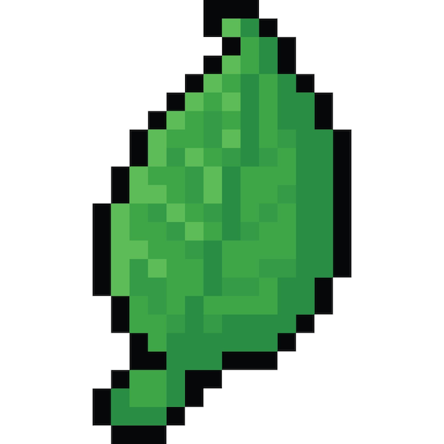 pixel art green leaf icon 4