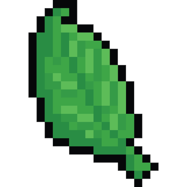 pixel art green leaf icon 5