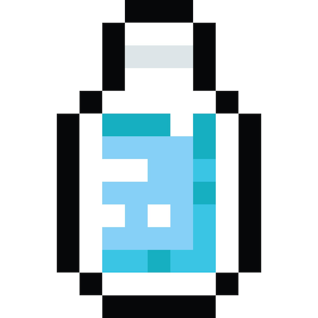 Iconica di una bottiglia di disinfettante per mani in pixel art