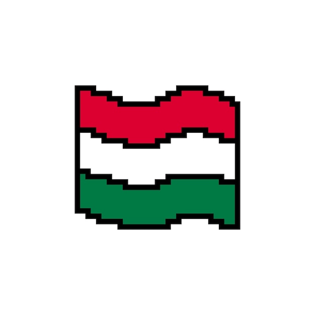 Pixel Art Hongarije Vlag