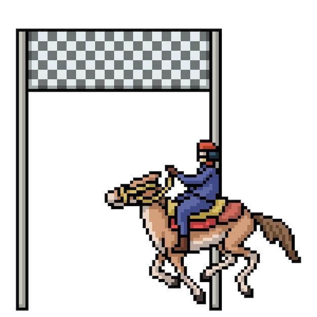 Finitura pixel art per il sollevamento del cavallo