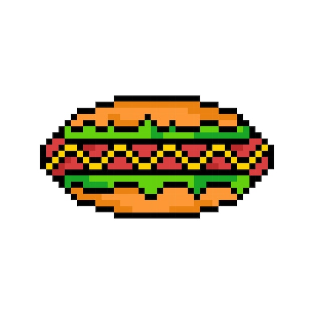 Pixel Art-hotdog, 8Bit-hotdog.