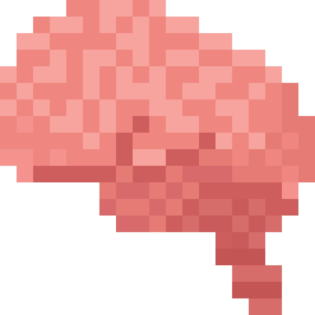 Vector pixel art human brain illustration 2