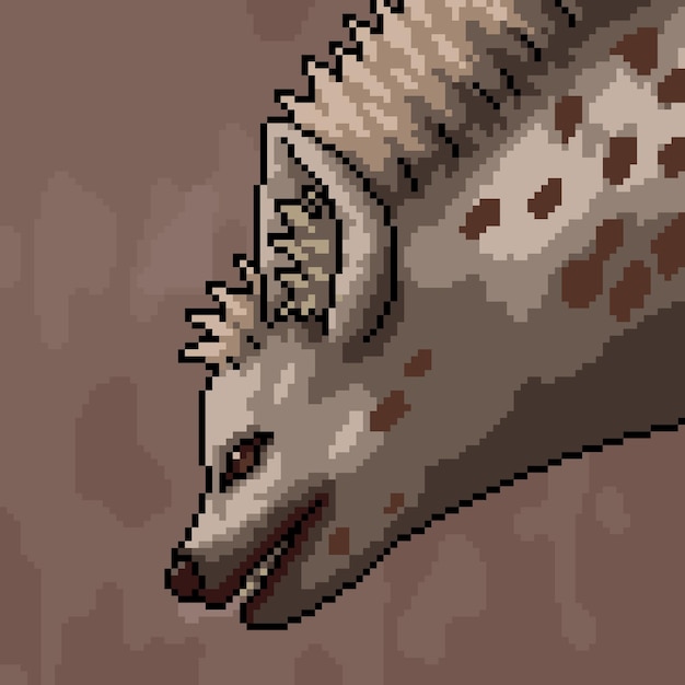 Pixel art hyena head side