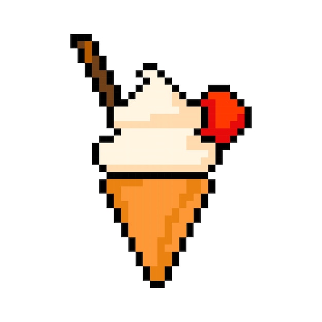 Pixel Art ice cream, 8Bit ice cream.