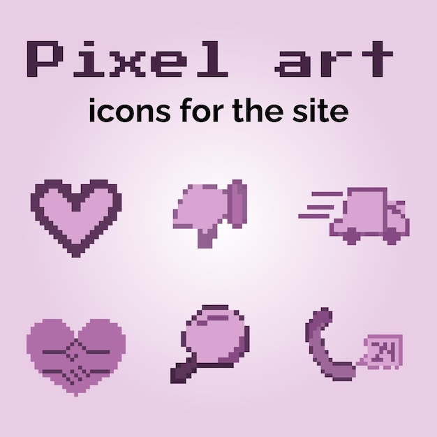 Vector pixel art icons