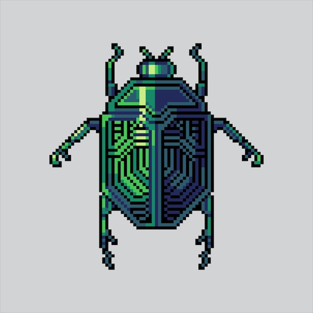 Pixel art illustratie Egyptische kever Pixelated Scarab Insect Egyptische Kever Insect Icon pixelat