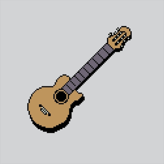 Pixel art illustratie Gitaar Pixelated Gitaar Gitaar muziekinstrument pixelated voor het pixel spel