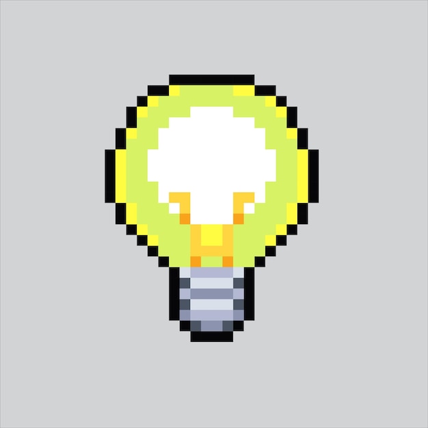 Pixel art illustratie Gloeilamp Pixelated Gloeilamppictogram Shining gloeilamppictogram korrelig