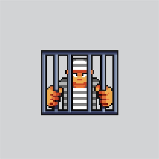 Pixel art illustratie Jail Pixelated Prison Prison pixelated voor het pixel art spel en icoon