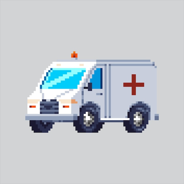 Pixel art illustratie Medische ambulance Pixelated Ambulance Medic Ambulance pixelated voor het spel