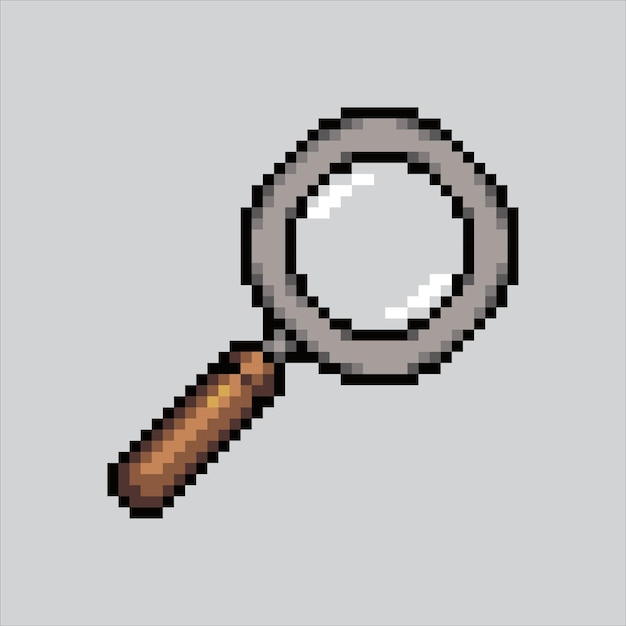 Pixel art illustratie vergrootglas Pixelated lup vergrootglas lup pictogram