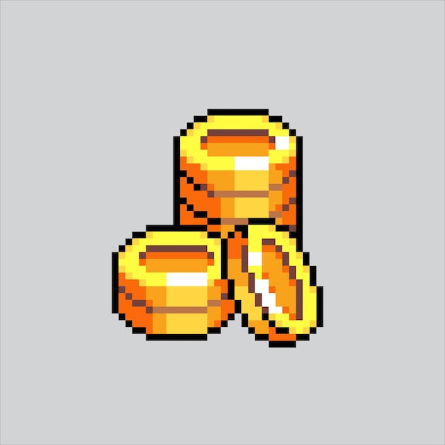 Pixel art illustration Coin Pixelated Coin Coin pixelated for the pixel art game and icon for webs