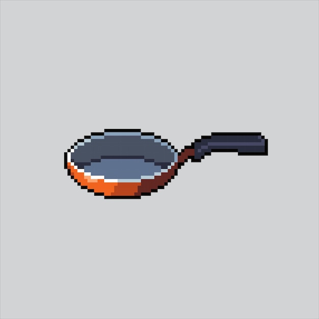 Illustrazione di pixel art frying pan pixelated kitchen pan cooking frying pan pixelated game