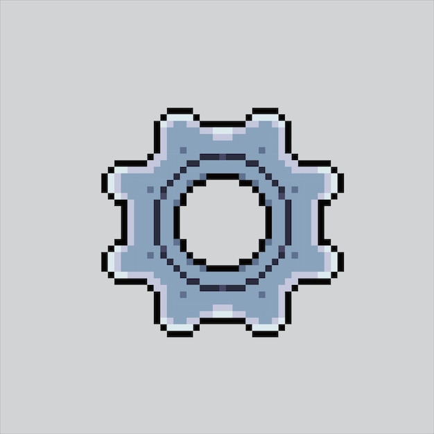 Pixel art illustration Gear icon Pixelated gear Gear settings icon pixelated for the game