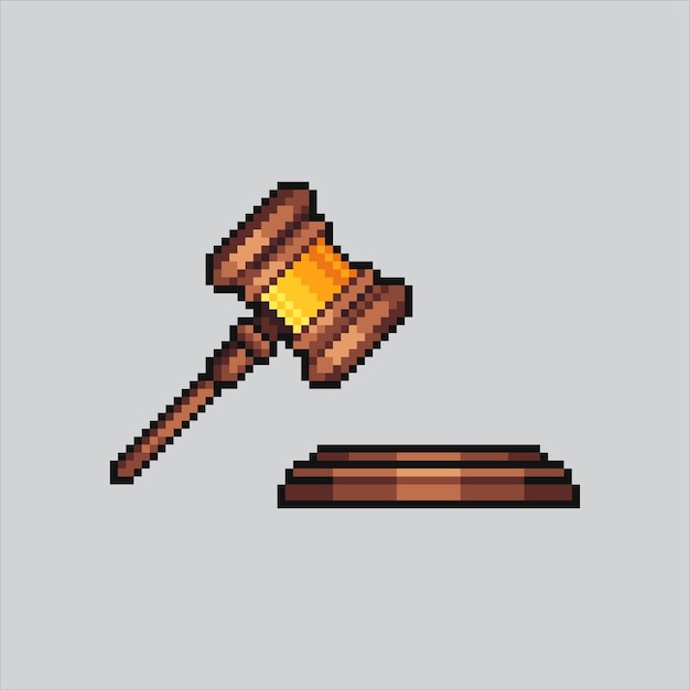 Pixel art illustration Judge gavel Pixelated Gavel Judge Gavel on Court