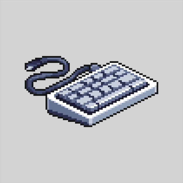 Vector pixel art illustration keyboard pixelated keyboard computer laptop keyboard for pixelated game