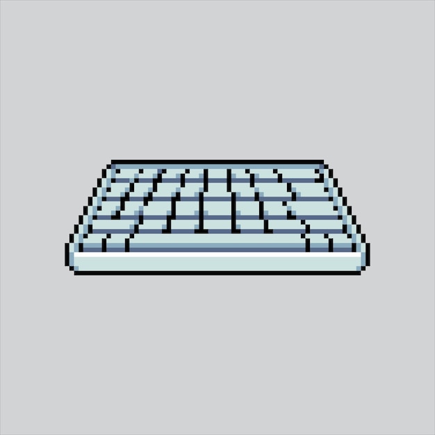 Vector pixel art illustration keyboard pixelated keyboard computer laptop keyboard for pixelated game