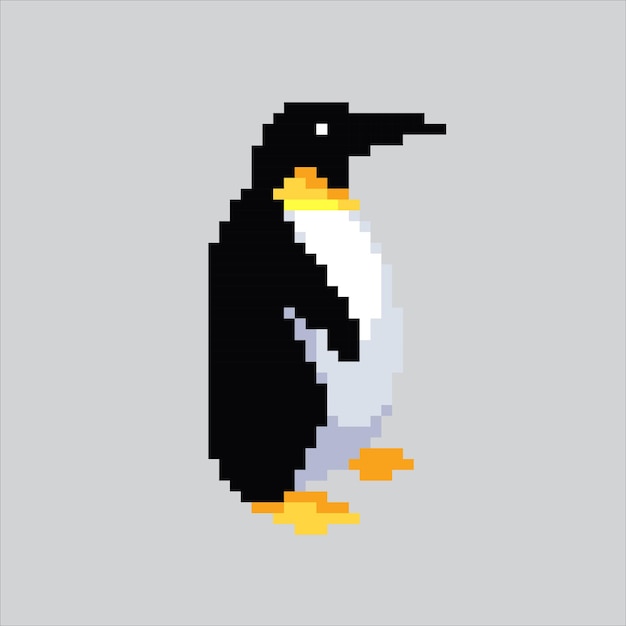 Vector pixel art illustration penguin pixelated penguin penguin bird animal pixelated for the game