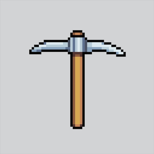 Pixel art illustration pickaxe Pixelated pickaxe tools pickaxe weapon and tools