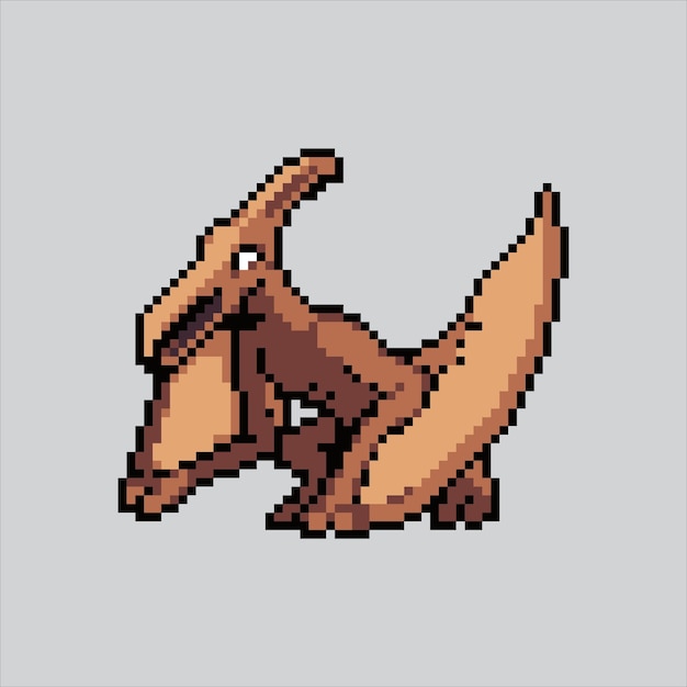 픽셀 아트 일러스트레이션 Pterodactyl Pixelated Dinosaur Pterodictyl 비행 공 픽셀 게임