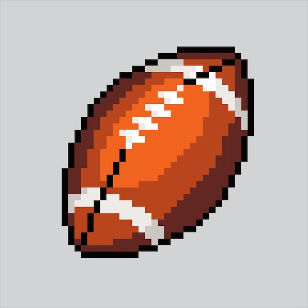 Vector pixel art illustration rugby ball pixelated rugby ball sports rugby ball icon pixelated