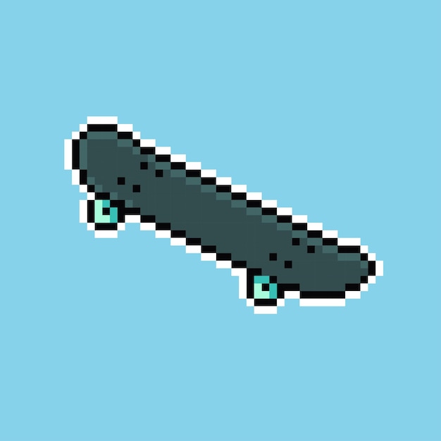 Pixel art illustration skateboard Pixelated skate skateboard park for the pixel art game and icon