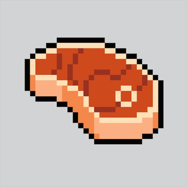 Pixel art illustration Steak Pixelated Steak Steak meat food icon pixelated for the pixel