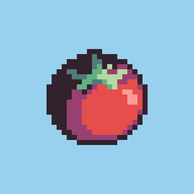 Pixel art illustration Tomato Pixelated tomato fruit tomato vegetable for the pixel art game