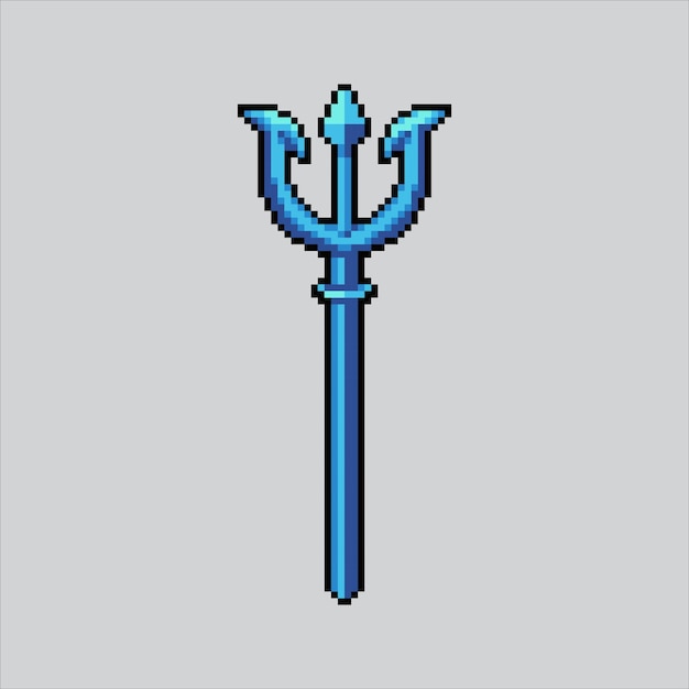 Pixel art illustration Trident Pixelated Trident Ocean Neptune Poseidon Trident icon pixelated