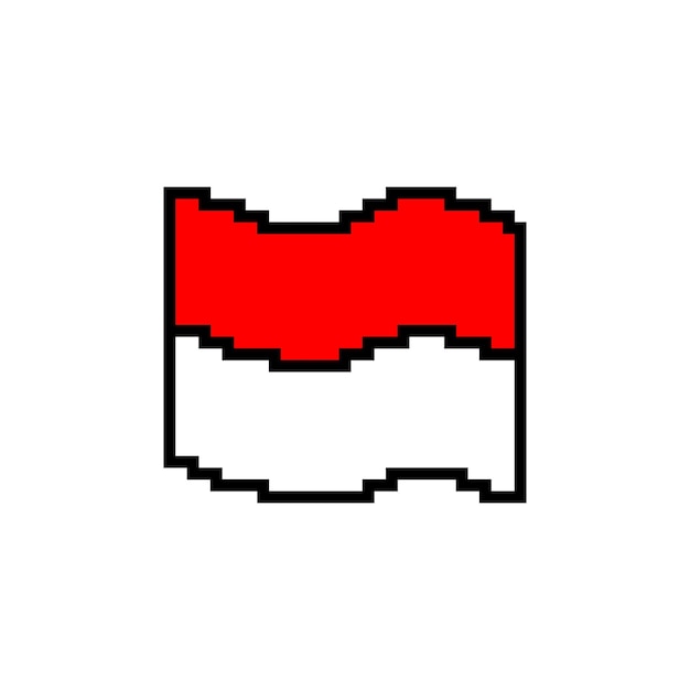 Pixel Art Indonesië vlag