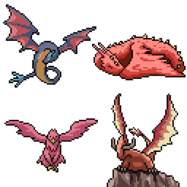 Pixel art isolated fantasy monster