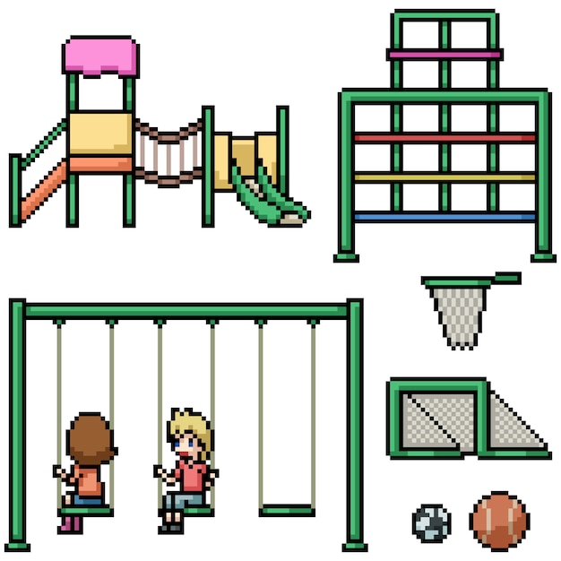 Parco giochi per bambini pixel art